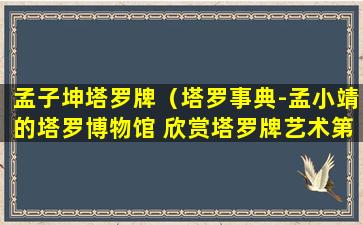 孟子坤塔罗牌（塔罗事典-孟小靖的塔罗博物馆 欣赏塔罗牌艺术第一站）